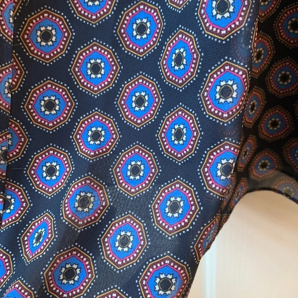 Ramy Brook Medallion Printed Lula Neck tie Sleeveless Top Blue Small - Picture 3 of 12